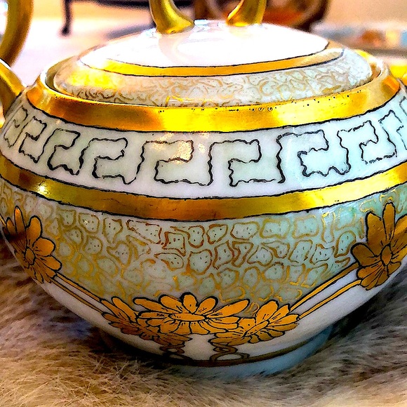 EUC- Antique French & German Hand-Painted Tea Set Pieces - Picture 7 of 16